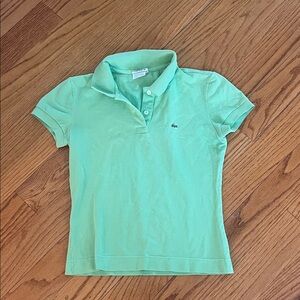 Lacoste women’s lime green cap sleeve slim fitted Polo Shirt 38